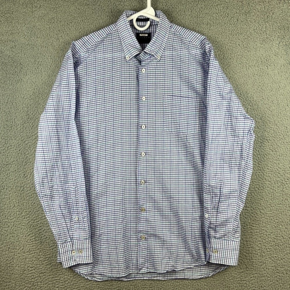 Calder Carmel Button Up Shirt Mens Large Limited Edition 1/70 Cotton Linen Check